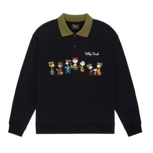Teddy Fresh x Peanuts Black Long Sleeve Polo